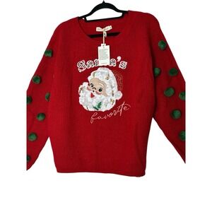 New GRACE EMMA Christmas Sweatshirt Top Women 2X‎ holidays Santa Ugly Sweater